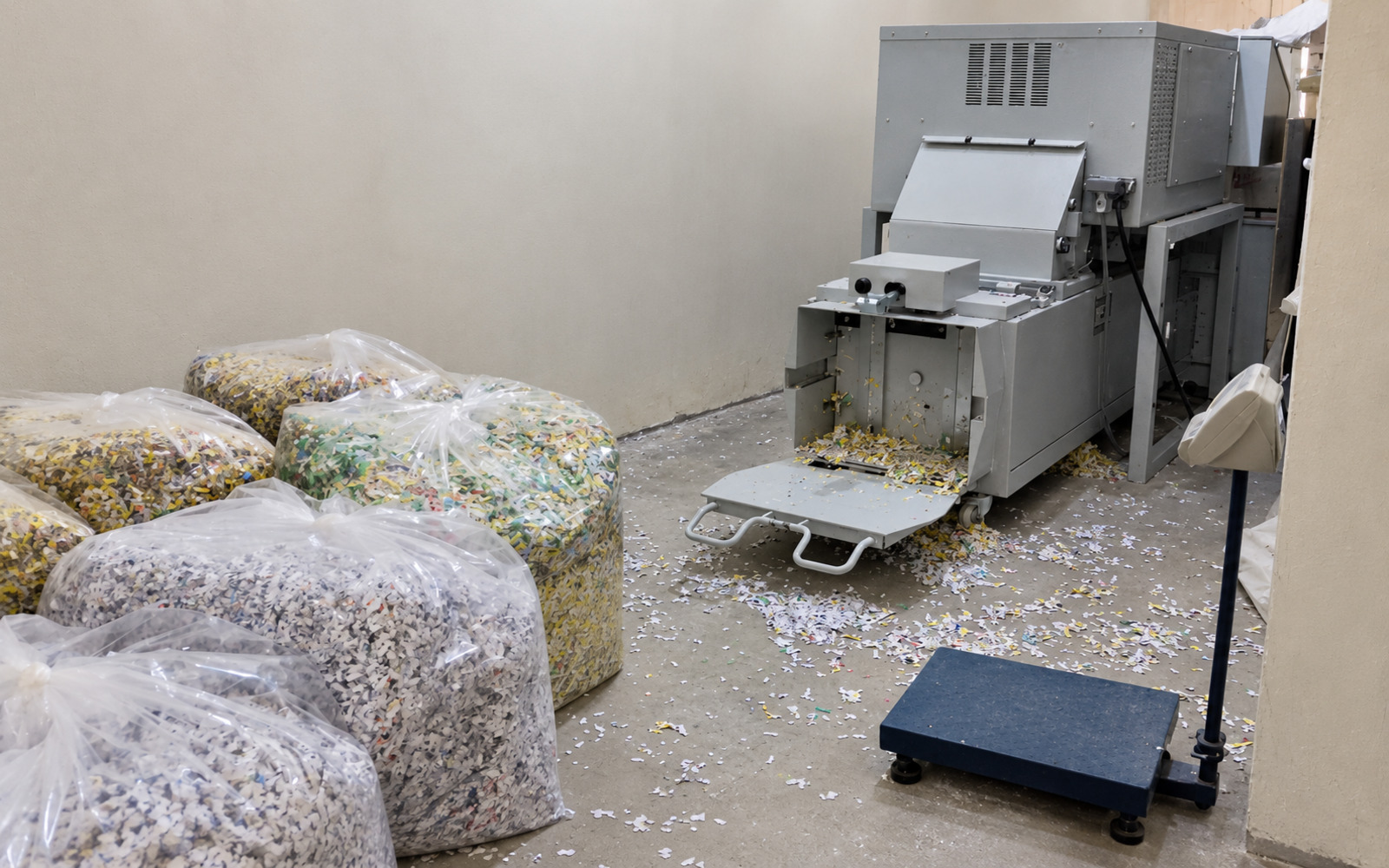 Shredder and shredded paper