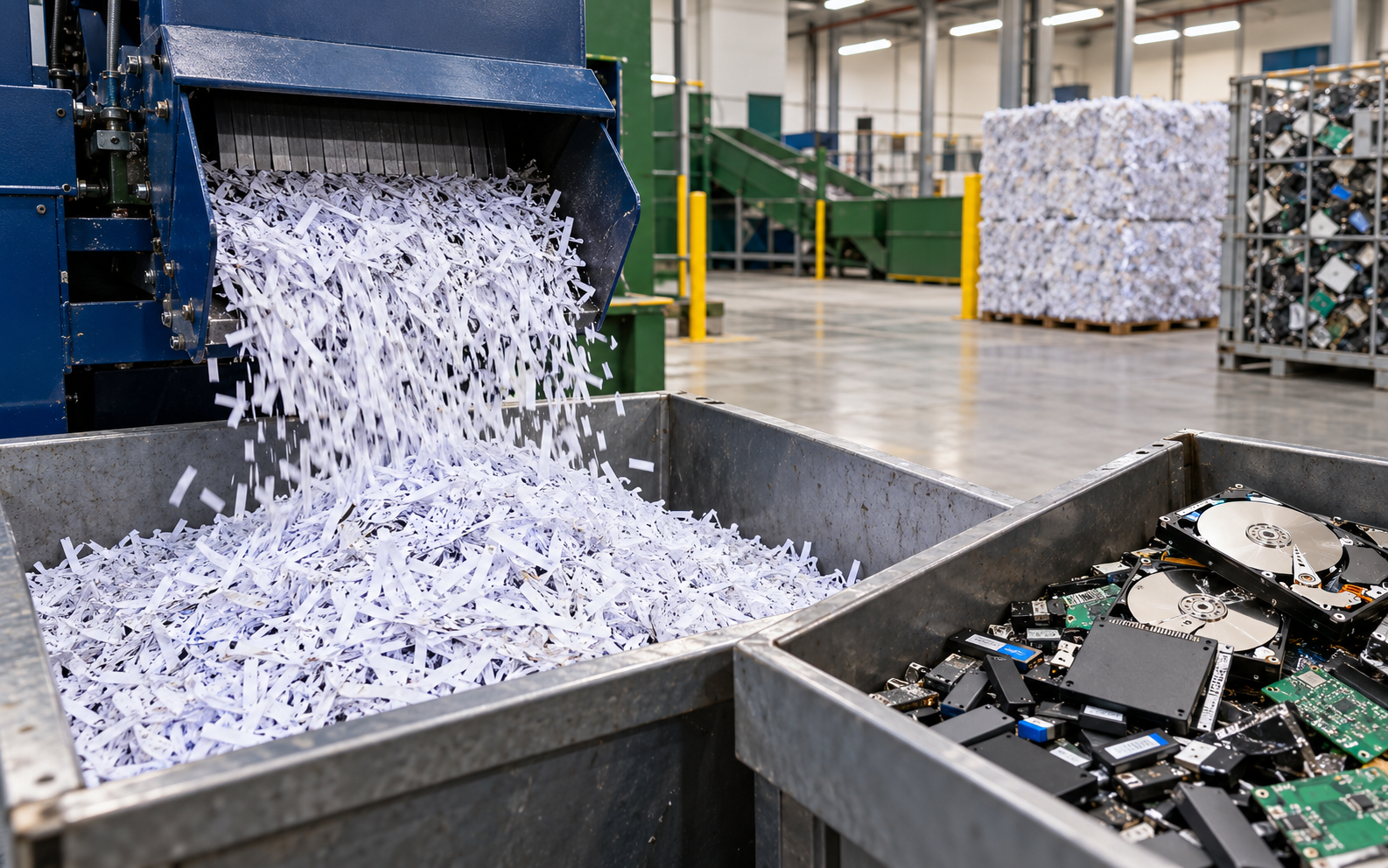 Secure document shredding and electronics destruction